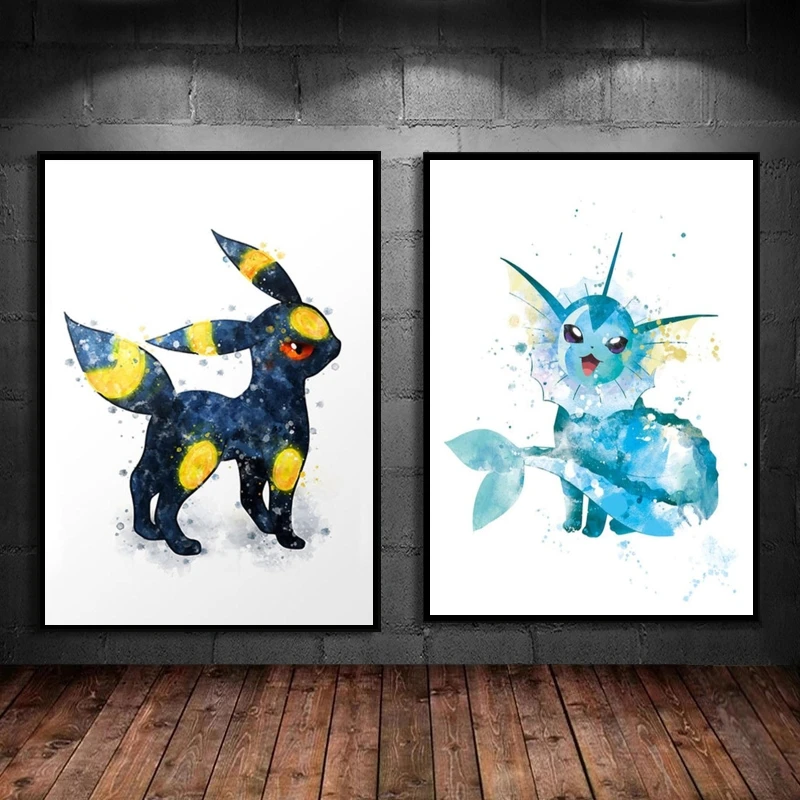 Stampe Su Tela Pokemon Umbreon Decor Gifts Soggiorno Modern Home Wall Decoration Pittura Modulare Decorativa Kid Action Figures