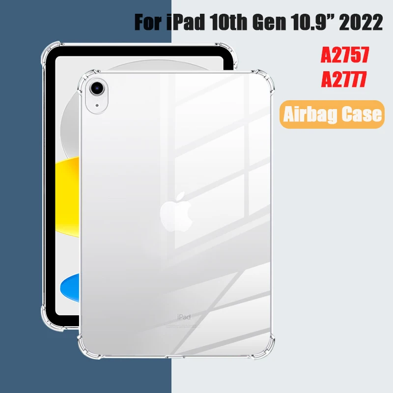 

Case For New Apple iPad 10 Transparent Case for iPad 2022 10th Generation Slim Shockproof Cover for iPad A2757 A2777 Funda
