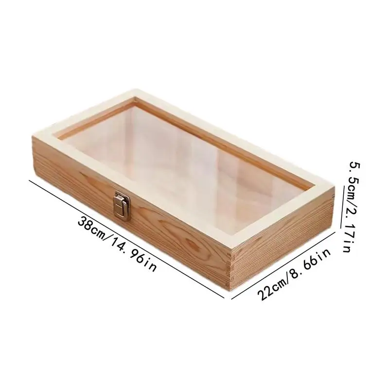 Wooden Jewelry Box Butterfly Frame Case Earrings Rings Necklaces Organizer Holder Display Case Specimen Showcase With Lid For