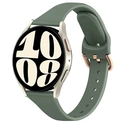 Slim Silicone Watch Band - 20mm Strap for Galaxy watch 5 44mm (Olive green)