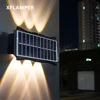 6LED Super Bright Solar Lights Up and Down Warm White Waterproof Outdoor for Garden Fence Wall Lamps for Home Decoration 1