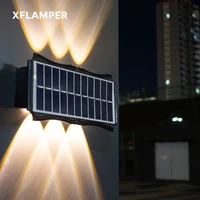 6LED Super Bright Solar Lights Up and Down Warm White Waterproof Outdoor for Garden Fence Wall Lamps for Home Decoration 1