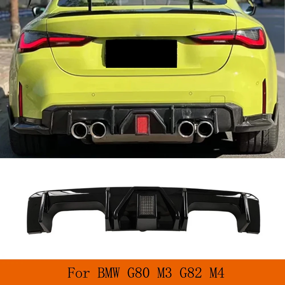

Автомобильный задний диффузор, набор губ для кузова BMW G80 M3 G82 M4 2021 2022 ABS, Черный Автомобильный задний бампер, задняя защита, автомобильные аксессуары со строительной планкой