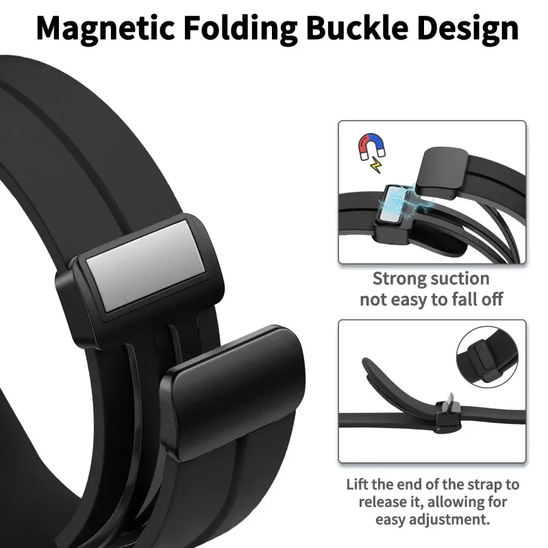 Watch strap 20mm 22mm For Samsung Galaxy Watch 6/4/5 Pro/Classic/Gear S3/Active 2 Sport Silicone Magnetic Buckle Huawei GT 2 2e 3 Band