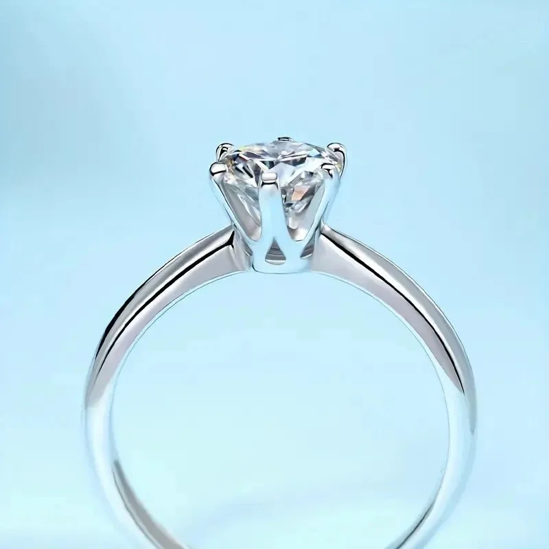 Moissanite Ring 1Carats 925 Sterling Silver For Man and Women Daily Wear Gift Engagement Wedding