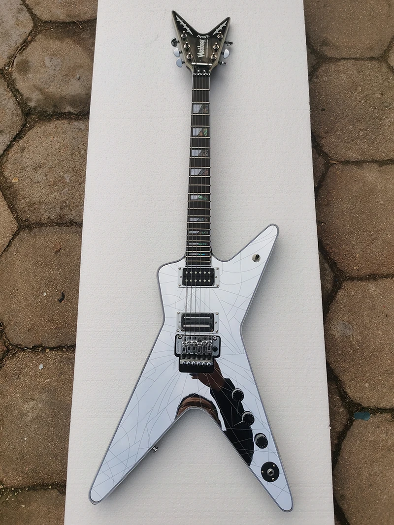 Mirror shaped electric guitar,can be replaced according to customer requirements, support customization, in stock,