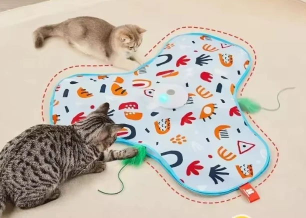 عصا ريش تفاعلية للقطط، لعبة قابلة لإعادة الشحن، مث...