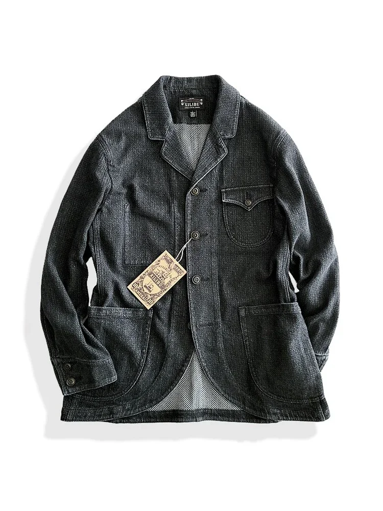 Amekaji Wear Clothes Men American Retro Workwear Leisure Suit Jacket Coat Washed Distressed Good Quality 5