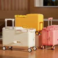 Luggage, children can sit, ride, and board, suitcase, trolley, universal wheel, brake, travel bag