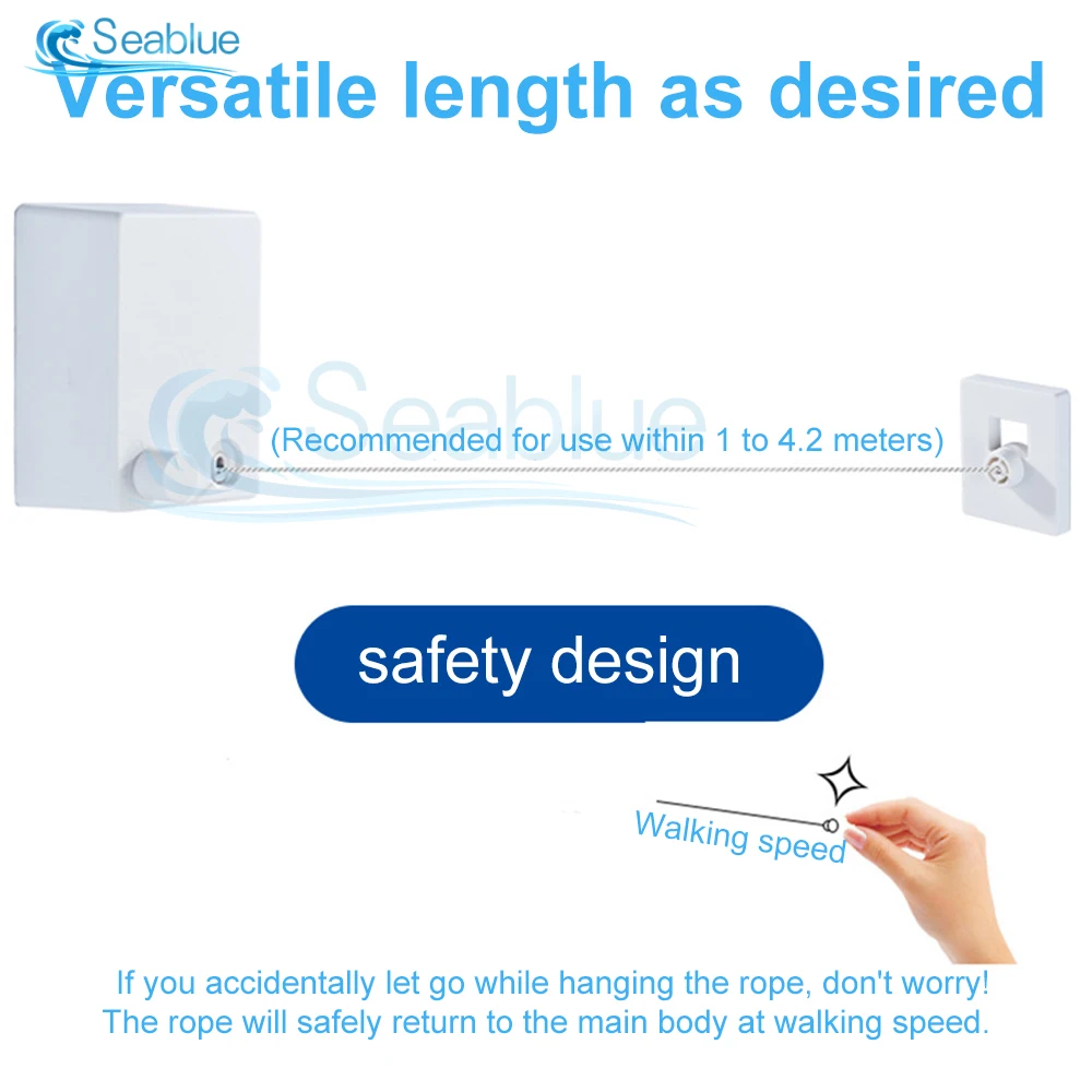Invisible Clothes Retractable Clothesline House Interior Small multipurpose Clothesline Drying Rack Wall Rope For Drying Clothes 4