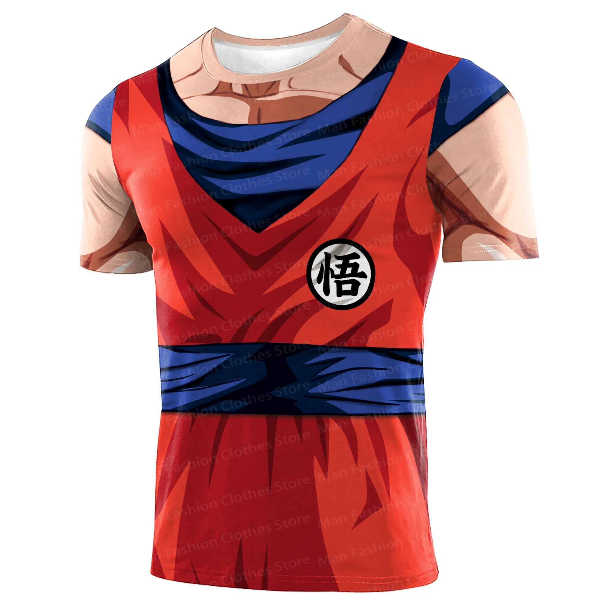 Zawaland Cosplay Goku T-shirt Tops For Man Tight Fitness Tees Sports Wear 3D Print Funny Short-Sleeved Outfits Tracksuit T-shirt 2