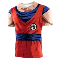 Zawaland Cosplay Goku T-shirt Tops For Man Tight Fitness Tees Sports Wear 3D Print Funny Short-Sleeved Outfits Tracksuit T-shirt 2