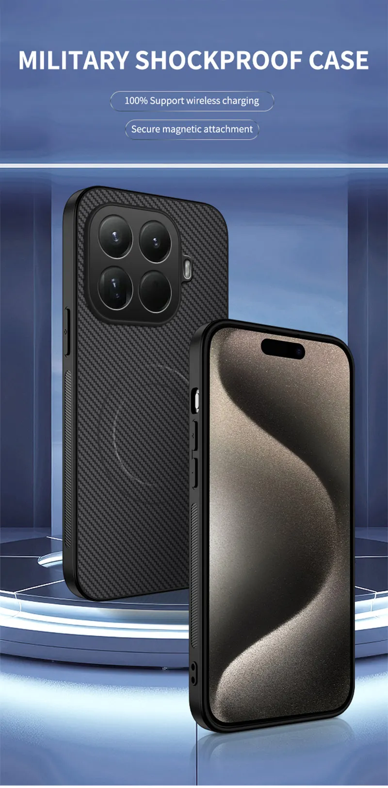 Magnetische Carbon Faser Textur Telefon Fall Für XIAOMI 17 Pro Max 13T 14T 15T 15 Pro Ultra für Magsafe Schutzhülle PC Zurück Abdeckung – Detail 1