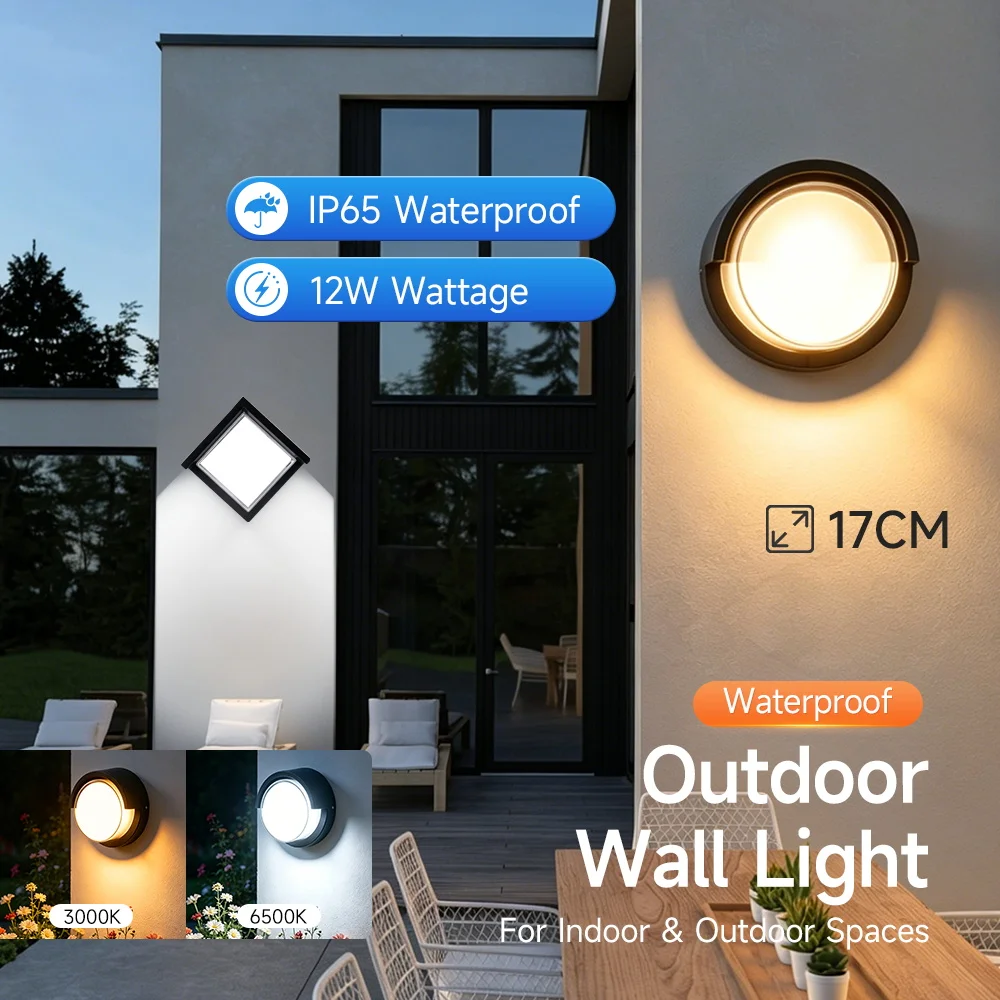 Elegant Outdoor IP65 Waterproof Wall Light - Warm Light for Gardens, Corridors, and Balconies