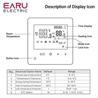 AC90V-240V 3A 16A Water Electric Floor Heating TRV House Room Thermostat Temperature Controller Digital LCD Display Wall Mounted - Image 3