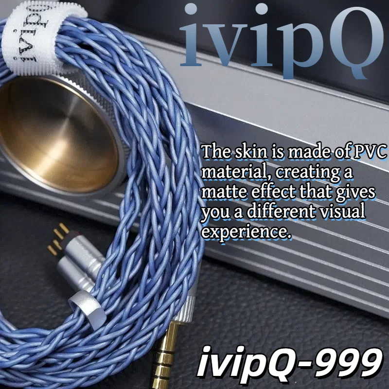 IvipQ-999 HIFI-Kopfhörer-Upgrade-Kabel mit 4,4-mm-/3,5-mm-Stecker, versenkter 0,78-2-Pin/N5005-Stecker für MOONDROP IEM-Kabel