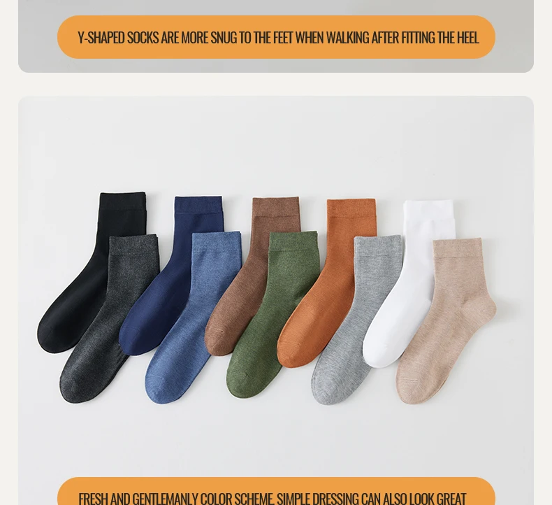 Antibacterial Bamboo Socks – Men’s Business Dress Socks, Thin Deodorant Crew, 5-Pack