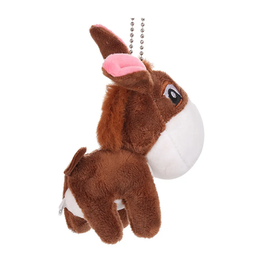 Novo bonito pequeno burro brinquedo de pelúcia pingente boneca de