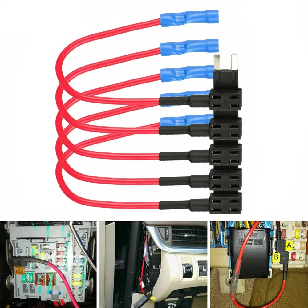 12V Blade Fuse Holder Boxes Take Electrical Appliances Fuse Holder Adapter Mini ATM Car Add-A-Circuit Tap