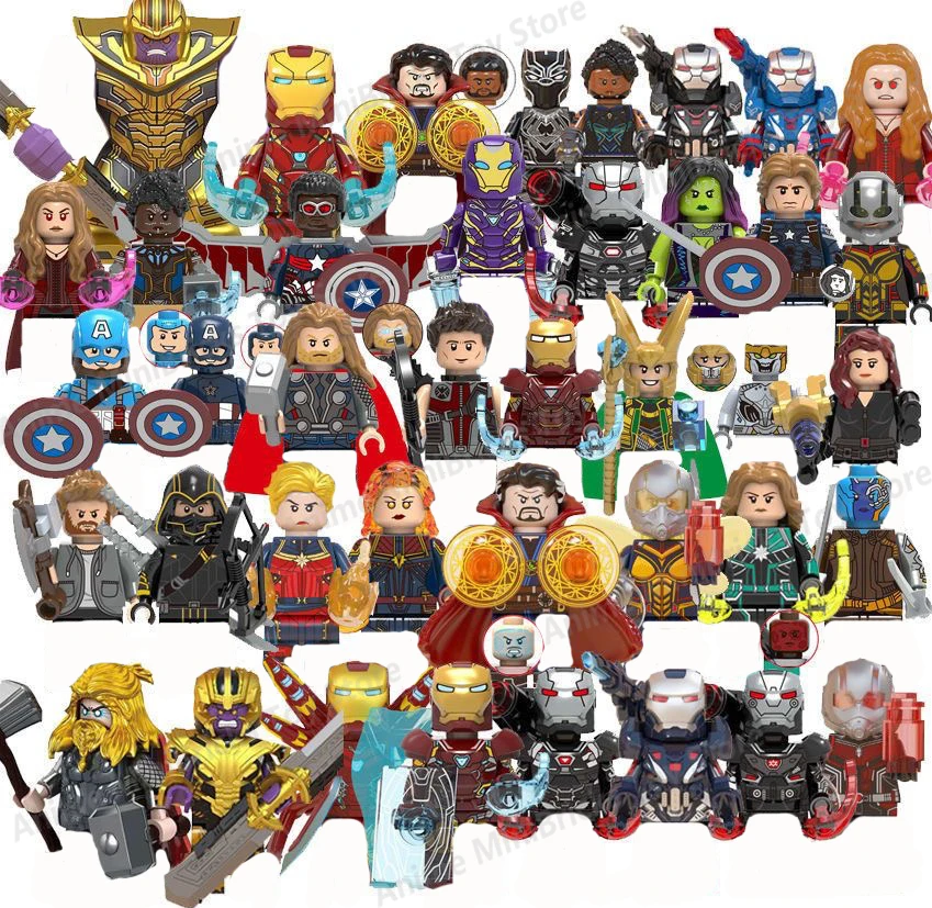 

Random 1pcs/5pcs Marvel Building Block Cartoon Assembly Toy Tabletop Decoration Potters for Children's Birthday Gifts