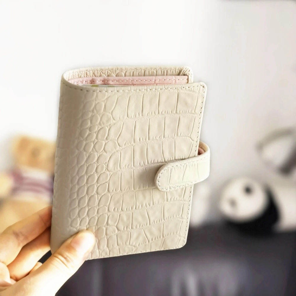  가죽 5 링, A8 미니 M5, 느슨한 잎 수첩 지갑, 휴대용 메모장, 의제 정리함, 소가죽 일기 주르