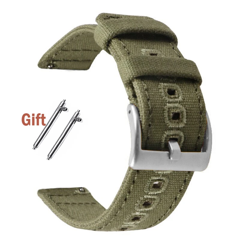 Braided Canvas Quick Release Watch Band Strap