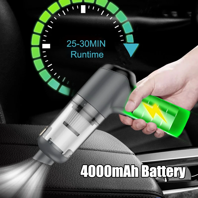 Car Vacuum Cleaner Cordless Rechargeable Handheld Vacuum and Mini Air Blower 2-in-1 for Car Home Keyboard Pet Hair Cleaning