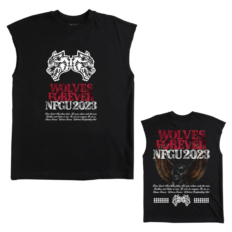 

Men's Tank Top Sleeveless T-Shirt 3D Wolf Print Summer Sports Black White Design Casual Muscle Sleeveless Tops Clothing