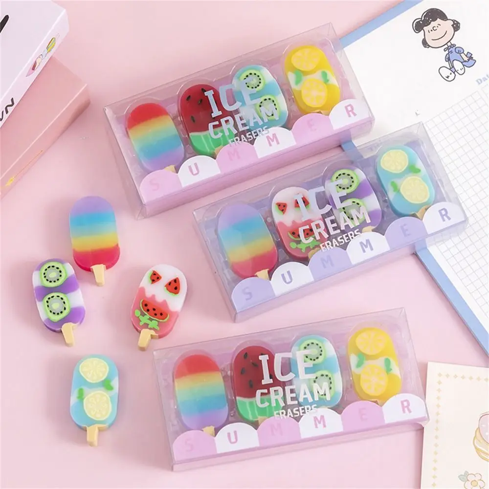 

Primary Student Ice Cream Eraser Creative Summer Pencil Cleaning Rubber Eraser Kids Award Kawaii Pencil Erasers Students Prizes