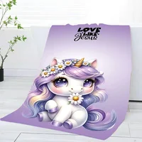 Gradient Flower U-Unicorn Towel Home Bath Towels For The Body Towels Quick Drying Microfiber Beach Towel Man Women Sports Towel 2