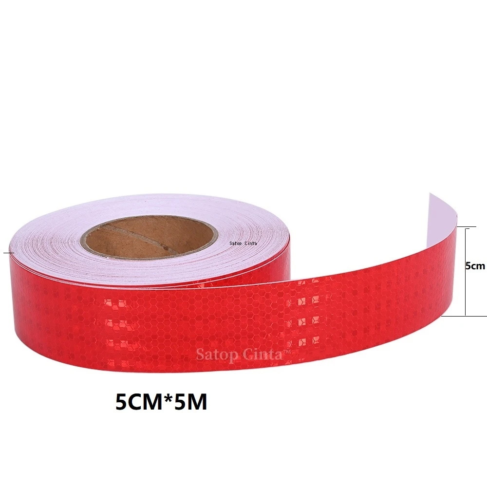 Red Shining Stars Reflective Safety Tape - Waterproof Adhesive Warning Strip