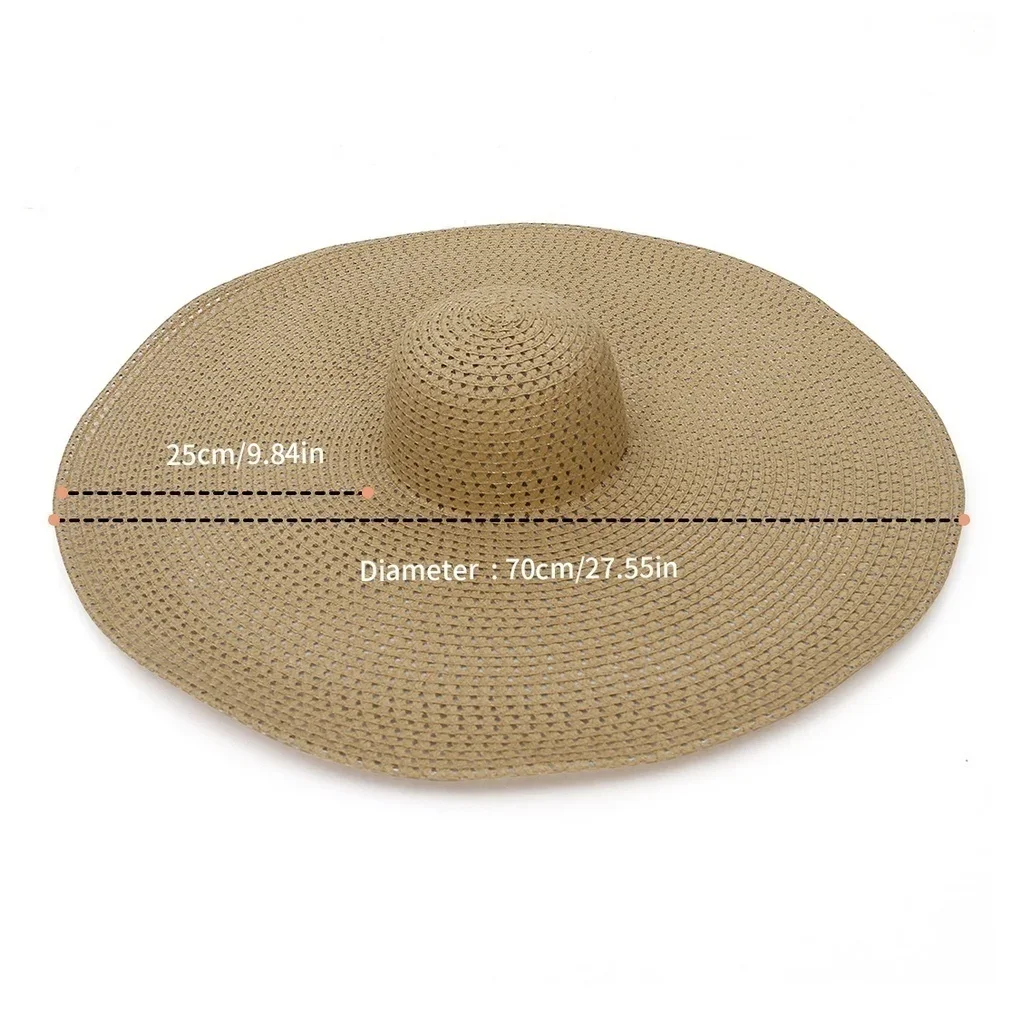 Summer Large Wide Brim Foldable Sun Hats for Women Oversized Sun Shade Hat Travel Straw Hat Lady UV Protection Beach