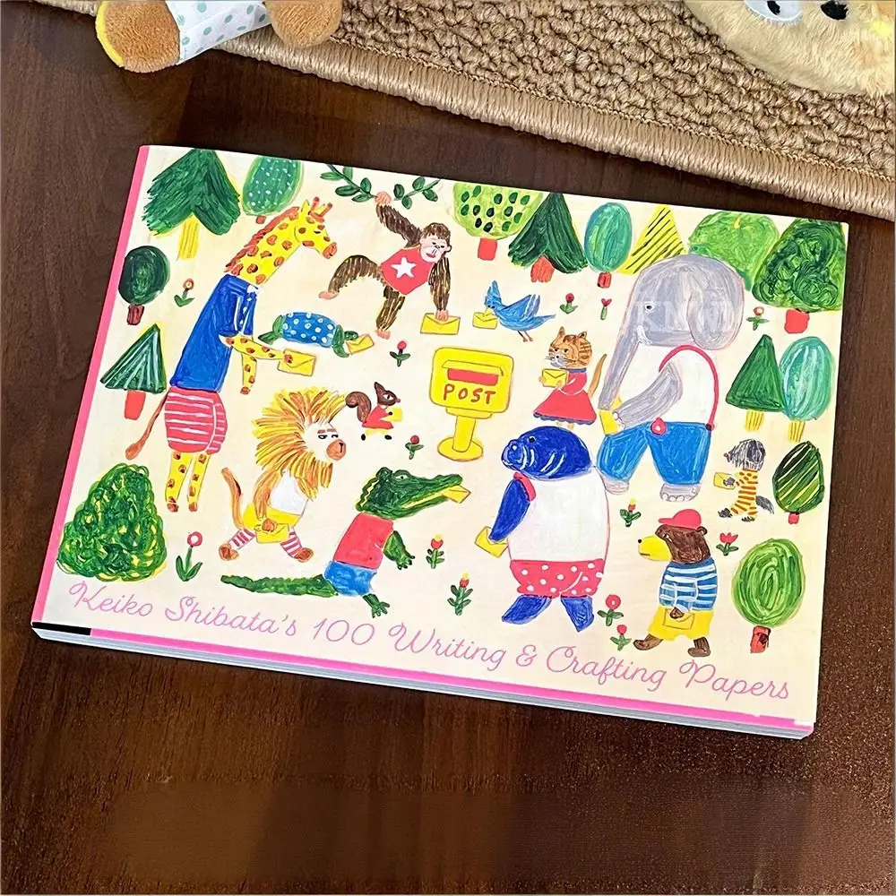 Cartoon Illustration Writing Crafting Papers 100 Sheets Multi-functional Materials Book DIY Scrapbooking Papers Students - 4