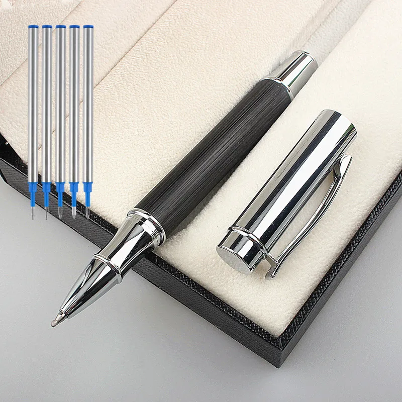 5PCS  refills  Luxury Metal Ballpoint Pens School Business Office Signature Roller Pen Writing Student Stationery Supplies