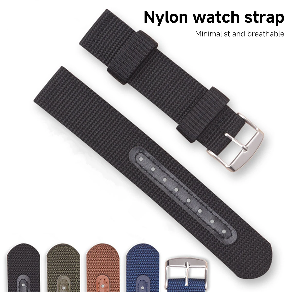 Stylish Nylon Braided Bracelet Strap, Adjustable 18-24mm