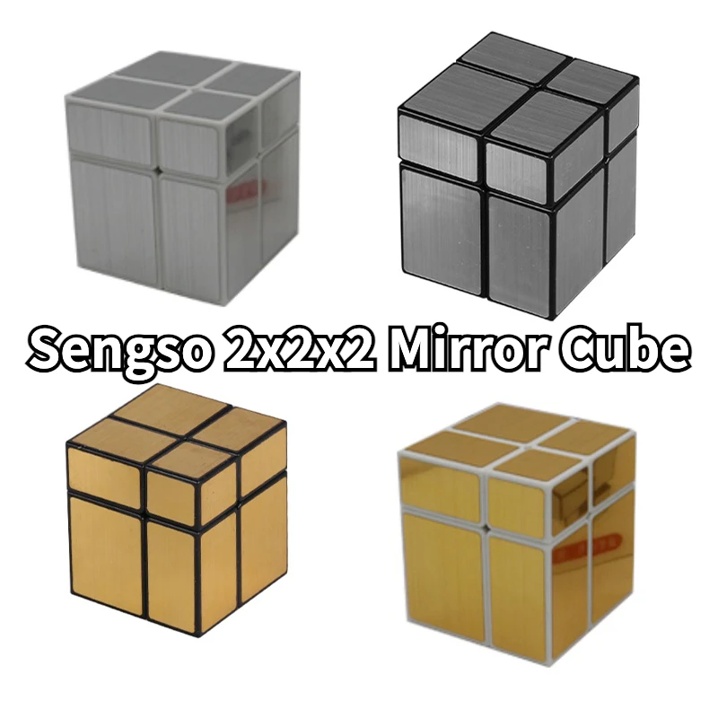 [Funcube] Sengso Mirror Cube Sengso 2X2X2 Mirror Cube Golden Silver Magic Cubo Blocks Cubo Magico Speed Cubo Magico