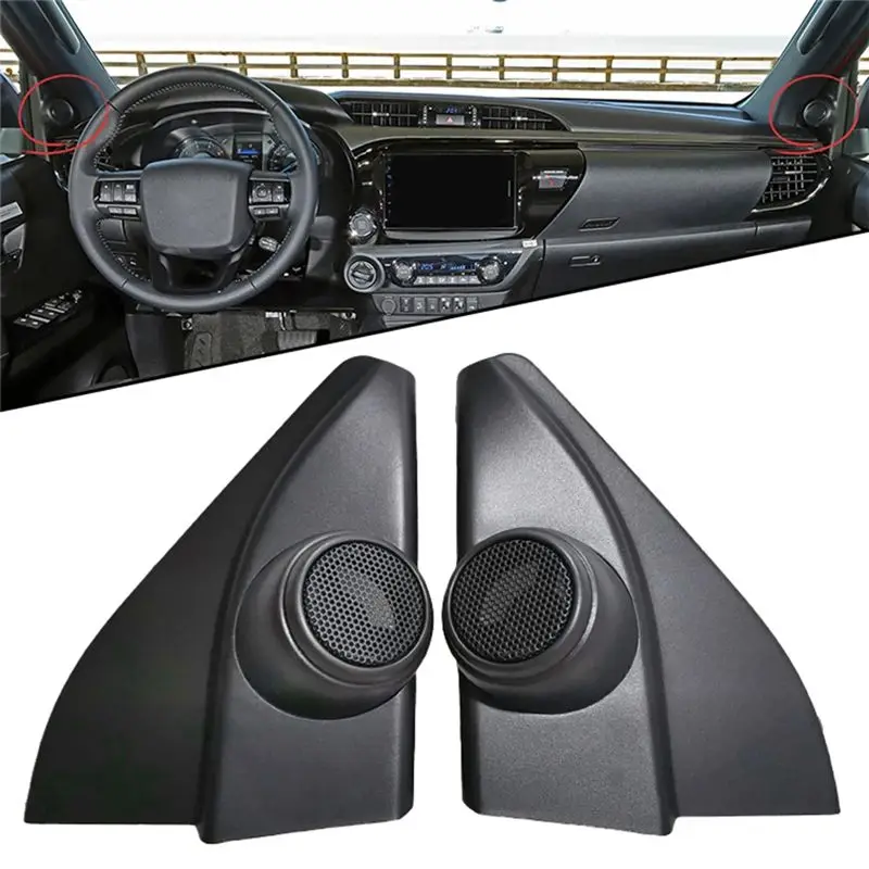 2PCS 자동차 트위터 스피커 수정된 오디오 도어 코너 접착제 스피커 커버 Toyota Hilux For Fortuner 2016-2020-A54R