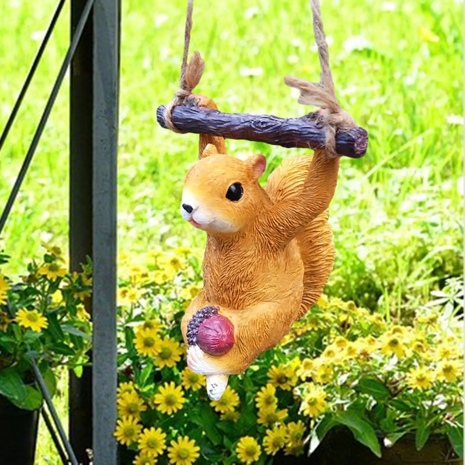 

Resin Hanging Squirrel Sculpture Miniature for Landscape Tree Office Home