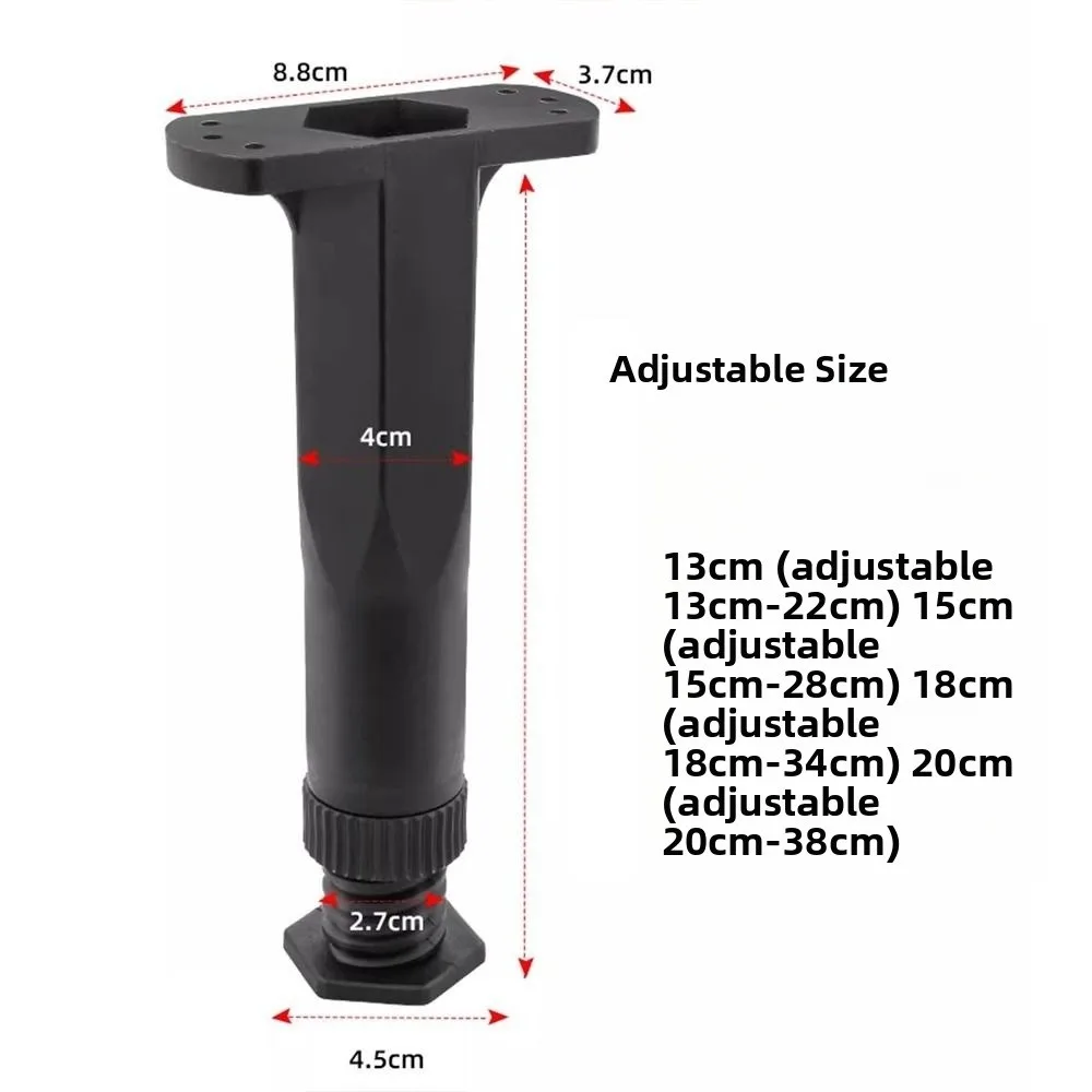Heavy Duty Plastic Adjustable Bed Frame Support Legs Black