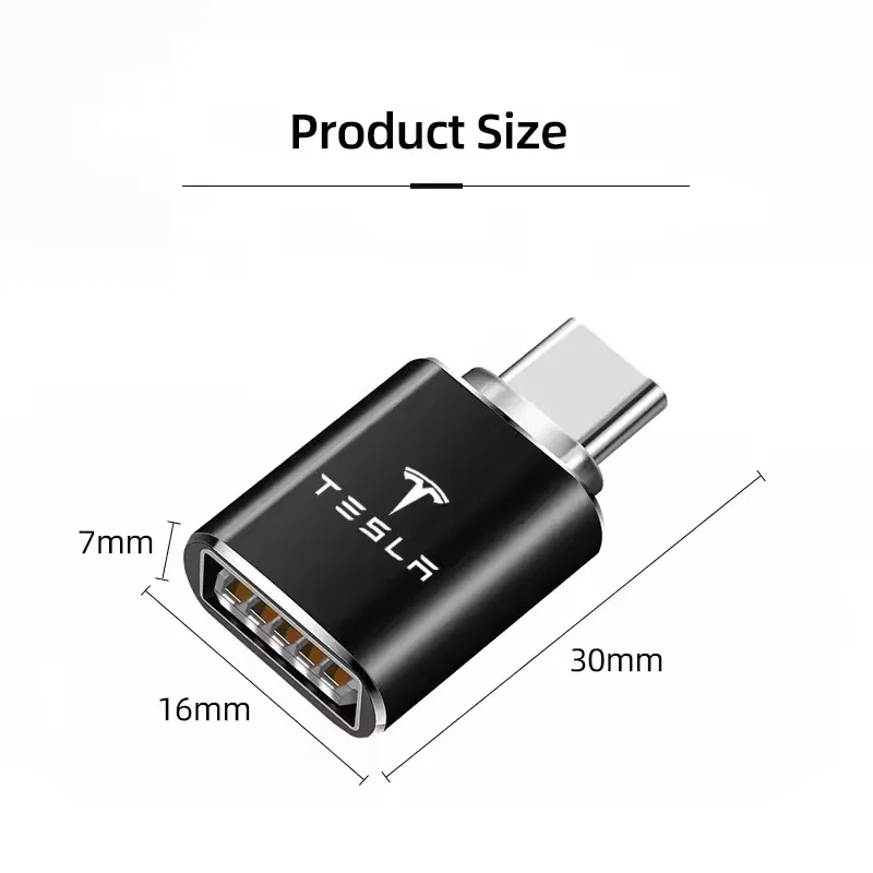 테슬라 모델 3 Y S X 사이버트럭 장난감 스티커 코일 스페이스엑스 차량용 타입-C to USB 3.0 인터페이스 미니 컨버터 충전 어댑터