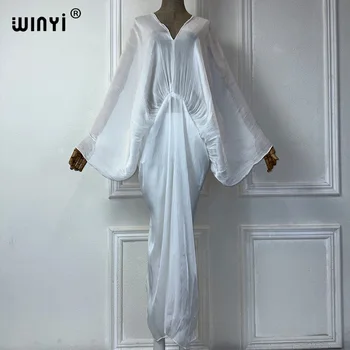 WINYI summer Pearlescent sexy elegant perspective dress holiday maxi beach dress Female Vestidos Party Evening Dress 1