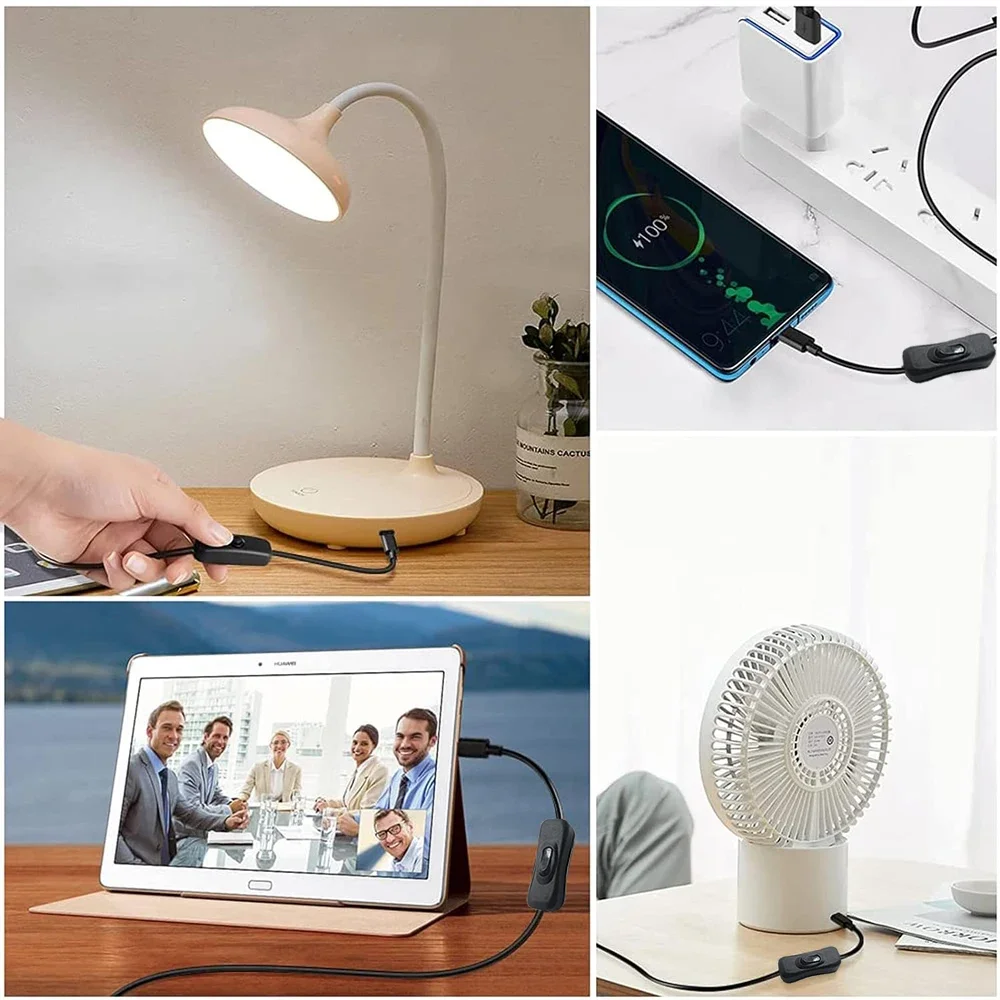 Type C Micro USB Charging Cable with On/Off Power Switch for Versatile Applications