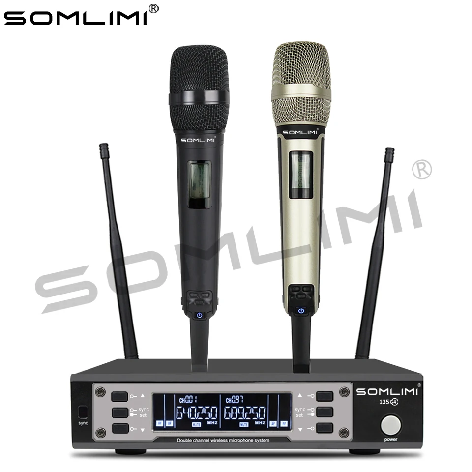 SOMLIMI 싱글 리시버 더블 핸드 헬드 마이크, 다중 색상 하이 퀄리티, EW135G4