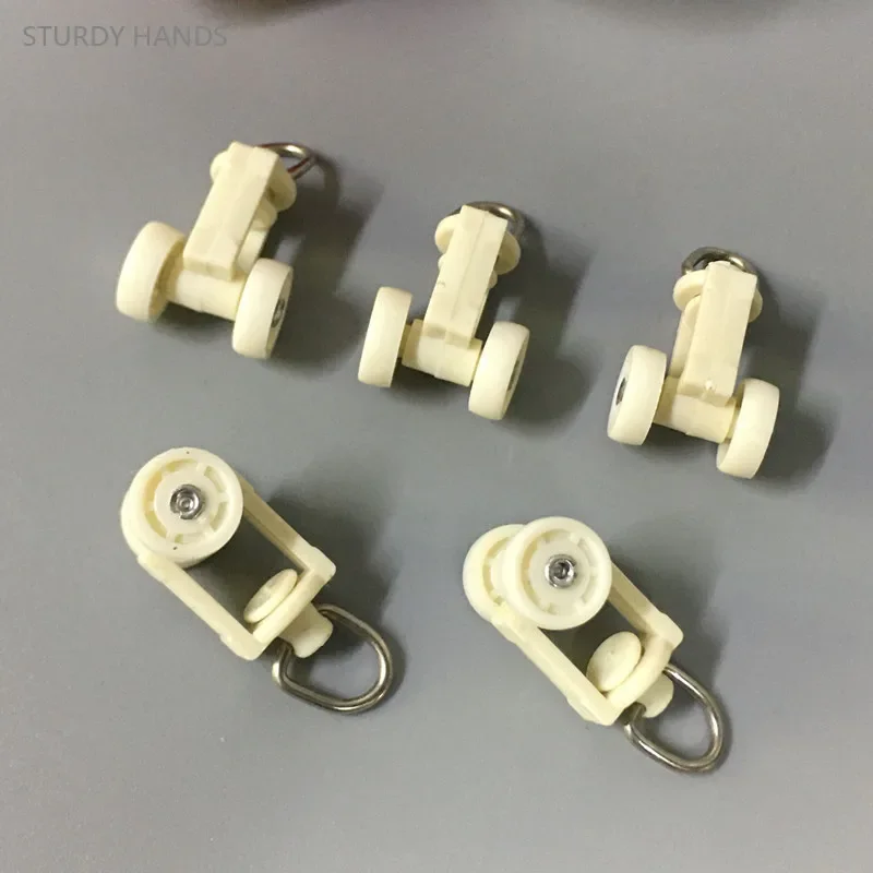 45pcs Curtain Rail Pulley Mute Track Hook Ring Roller Bathroom Curtains Blinds Plastic Track Pulley Curtain Accessories