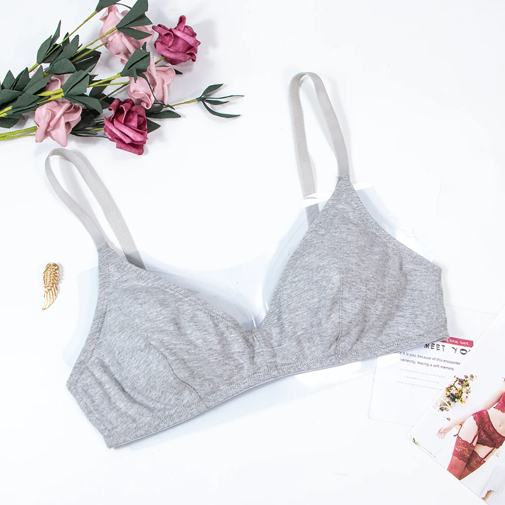 Ultra Thin Wire-Free Bra - Breathable Comfortable Underwear 2PCS Grey Beige Black