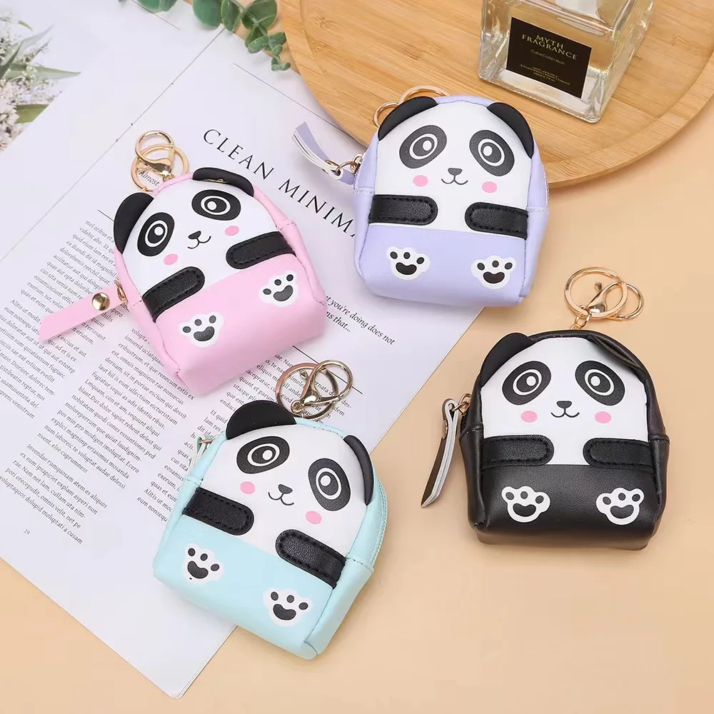 Baby Fashion Bag Clip Panda Cartoon Print Kids Wallet Creative Short Wallet Mini Coin Bag