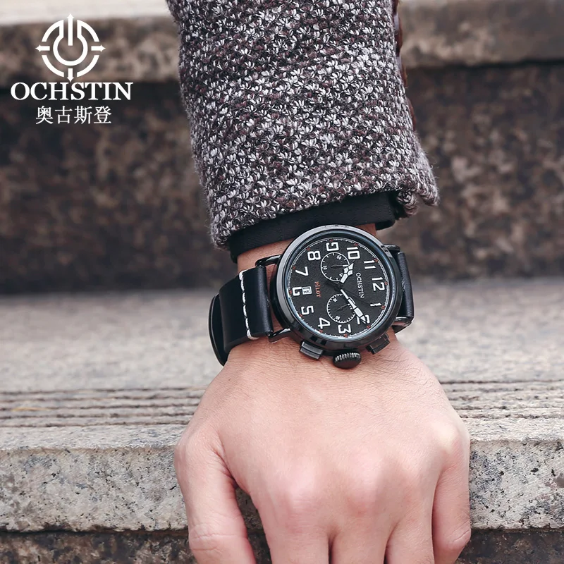 OCHSTIN2024 New Personalized Trendy Style Original Multi functional Quartz Movement Waterproof Watch Men's Quartz Watch