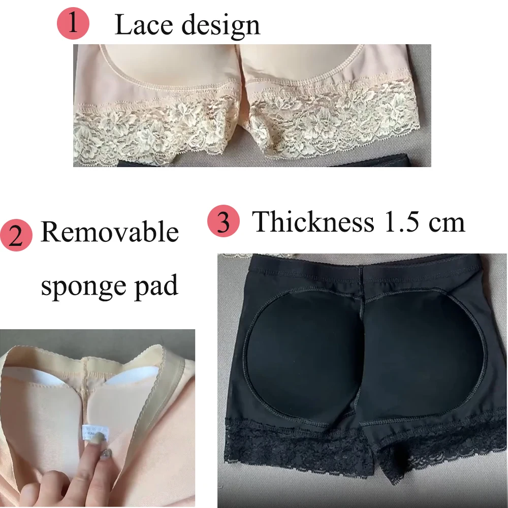 Hip Pads Shapewear Panties Women Low Waist Butt Lifter Underwear Removable  Padded Hip Enhancer Buttocks