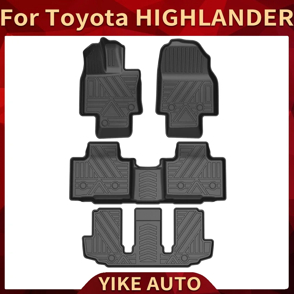 For-Toyota-Highlander-2016-2024-7-Seats-Car-Floor-Mats-All-Weather-TPE ...