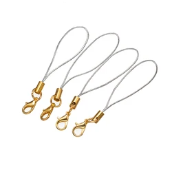 Vibrant Gold/Rhodium Charm Cord with Lobster Clasp for DIY Jewelry and Accessories Crafting - 50pcs (Silver)